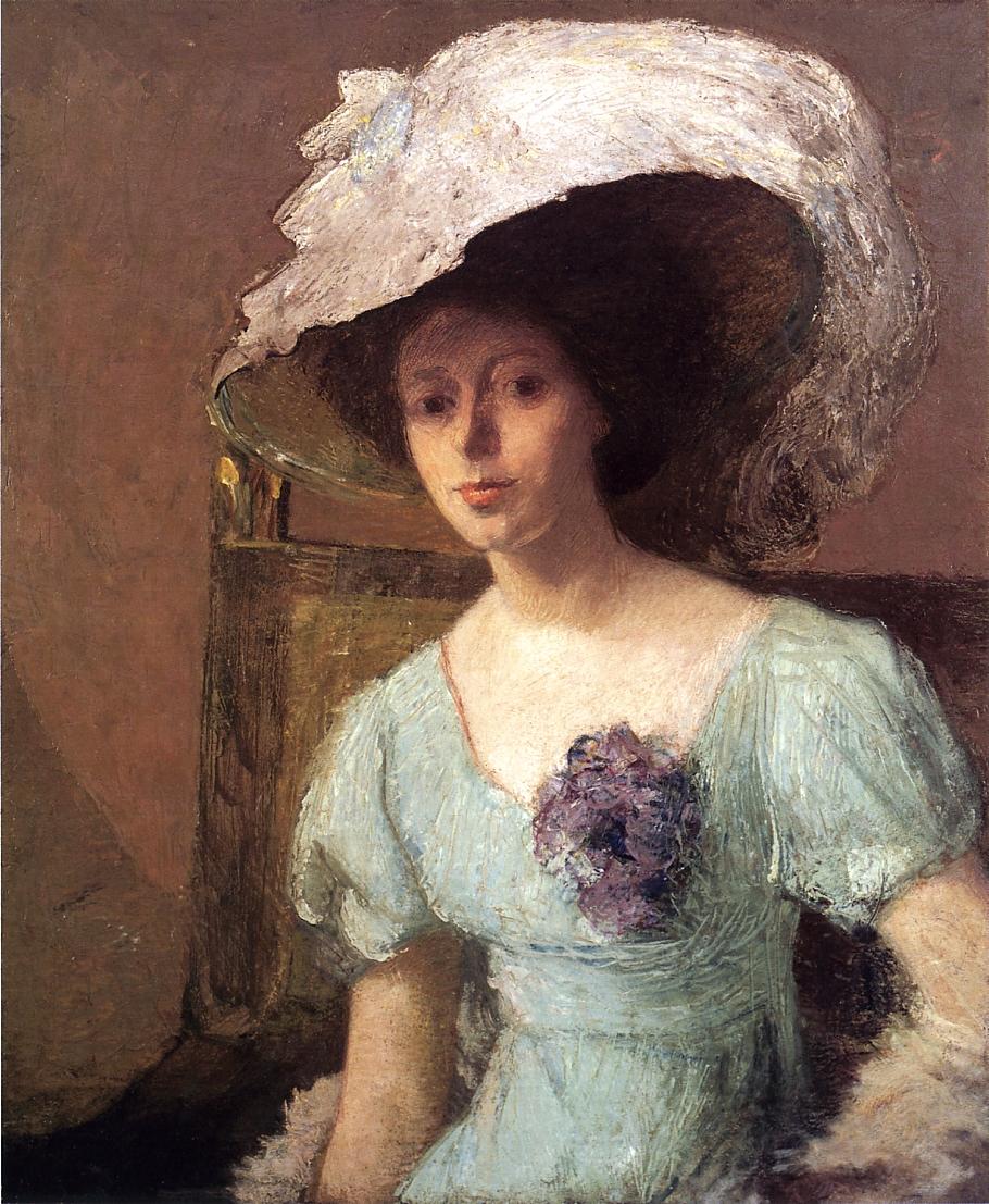 The Blue Gown, vintage artwork by Julian Alden Weir, 12x8" (A4) Poster