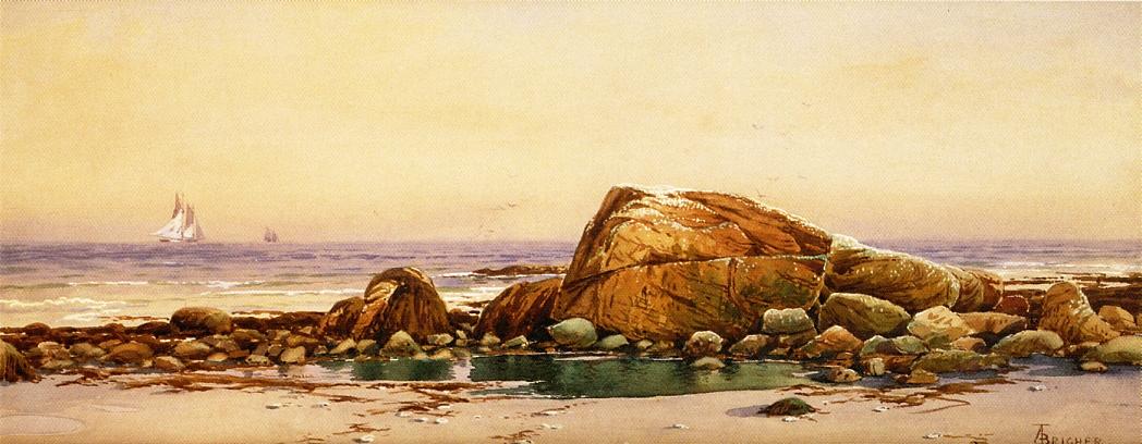 Calm Morning, Mawomet, vintage artwork by Alfred Thompson Bricher, 12x8" (A4) Poster