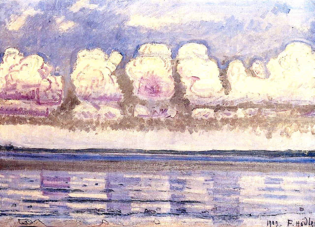 Lake Geneva with Jura, vintage artwork by Ferdinand Hodler, 12x8" (A4) Poster