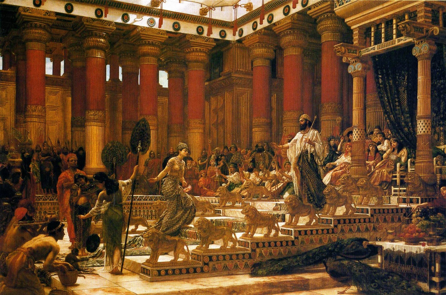 The Visit of the Queen of Sheba to King Solomon, vintage artwork by Sir Edward John Poynter, 12x8" (A4) Poster