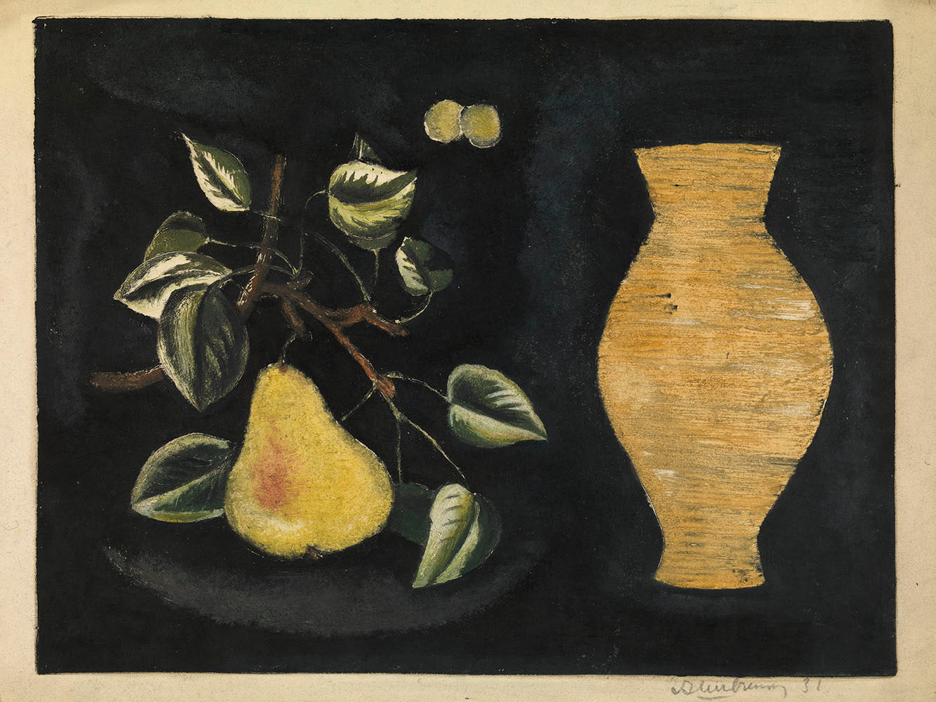 Still Life with Pear and Vase by Alexander Shevchenko,16x12(A3) Poster
