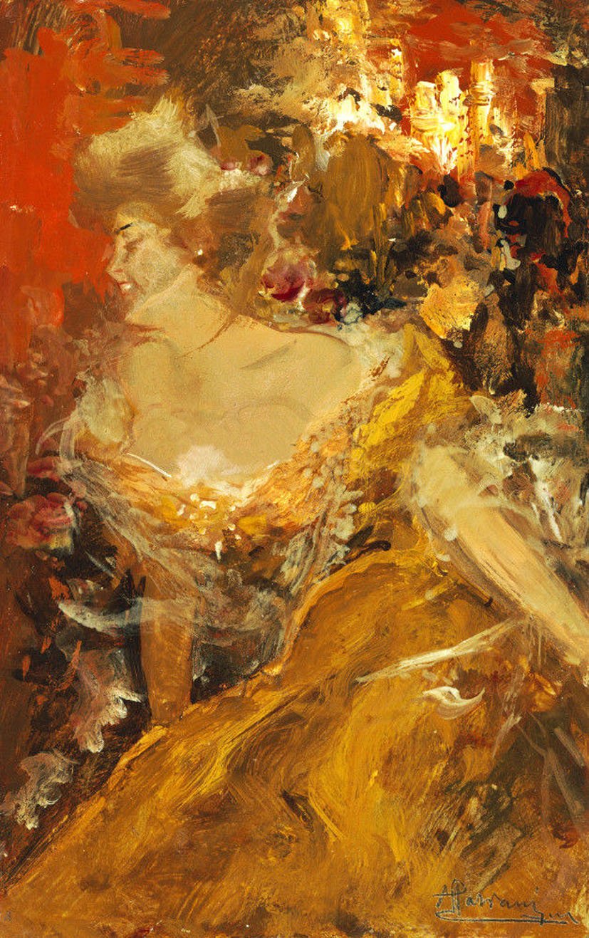 An Elegant Beauty, vintage artwork by Pompeo Mariani, 12x8" (A4) Poster