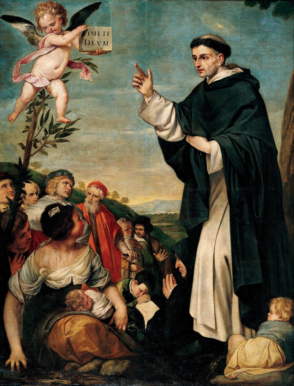 St. Vincent Ferrer Preaching, vintage artwork by Alonso Cano, 12x8" (A4) Poster