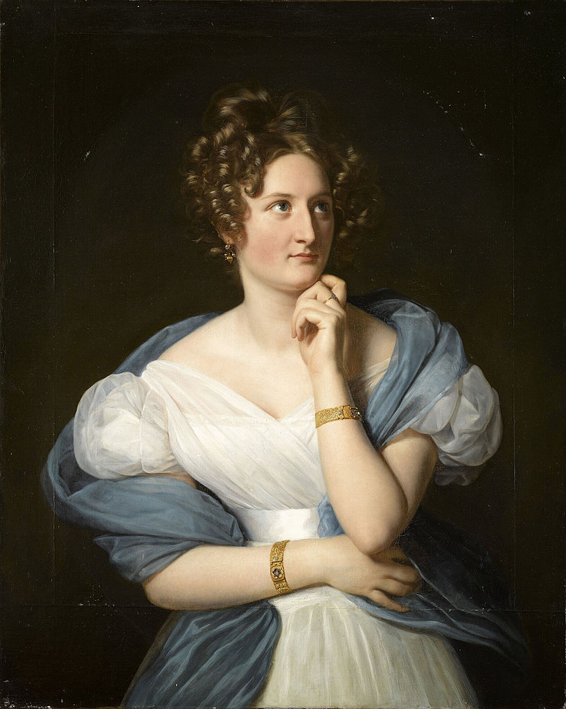Delphine de Girardin, vintage artwork by Louis Hersent, 12x8" (A4) Poster