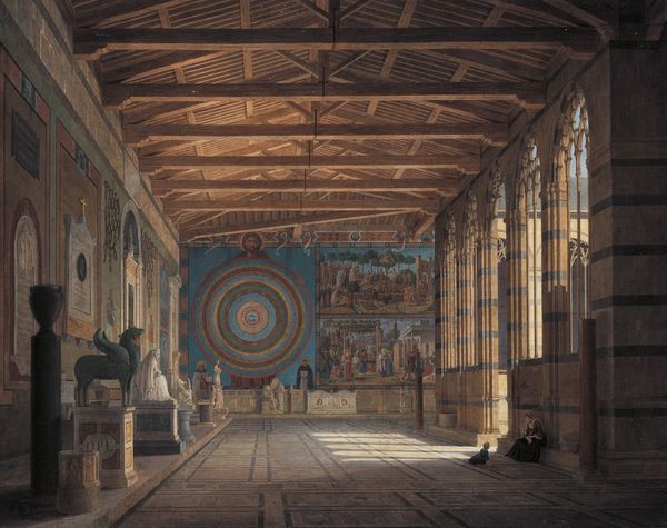 The Camposanto in Pisa, vintage artwork by Leo von Klenze, 12x8" (A4) Poster