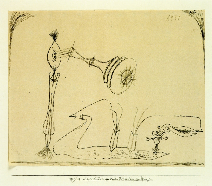 Apparatus for the Magnetic Treatment of Plants, vintage artwork by Paul Klee, 12x8" (A4) Poster