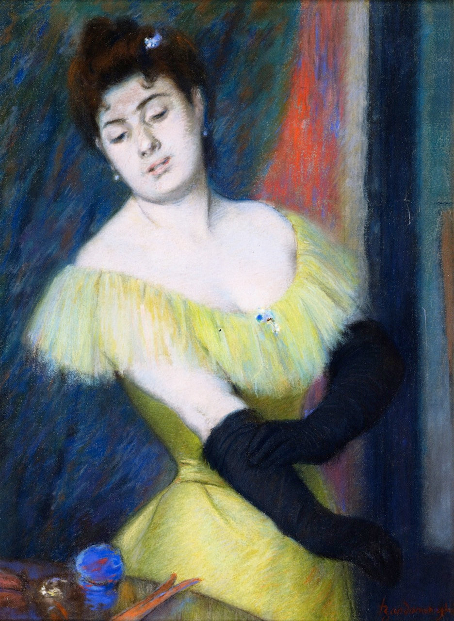 Black Gloves, vintage artwork by Federico Zandomeneghi, 12x8" (A4) Poster