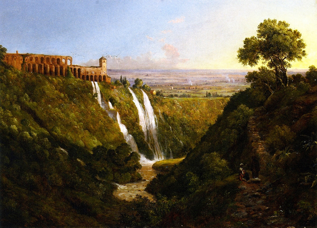 Tivoli, East of Rome, vintage artwork by Christopher Pearse Cranch, A3 (16x12") Poster Print