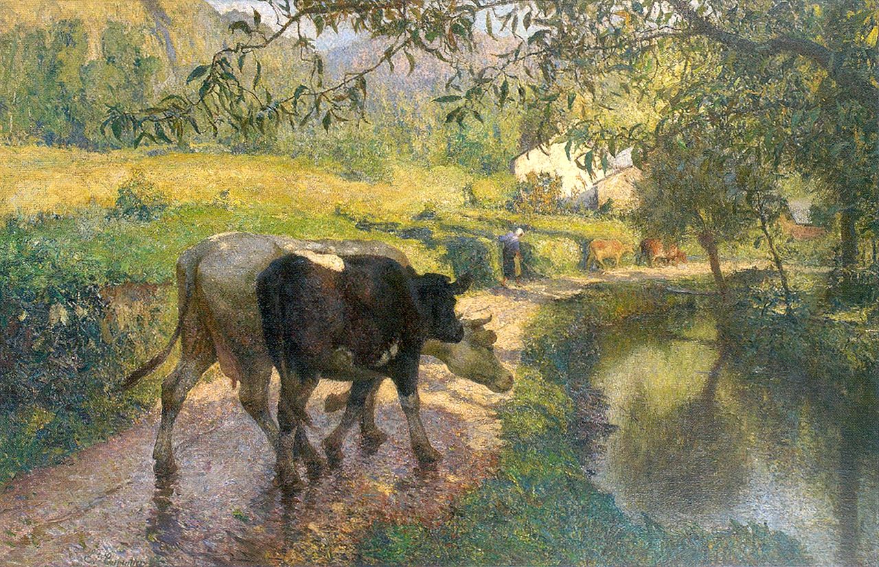 Under the rocks of Logne, vintage artwork by Évariste Carpentier, 12x8" (A4) Poster