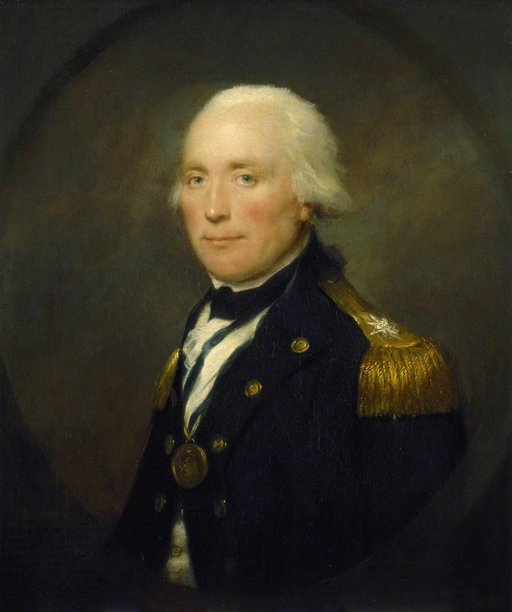 Rear-Admiral Sir Robert Calder, vintage artwork by Lemuel Francis Abbott, 12x8" (A4) Poster