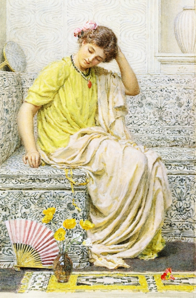 Hairpins, vintage artwork by Albert Joseph Moore, A.R.W.S., 12x8" (A4) Poster