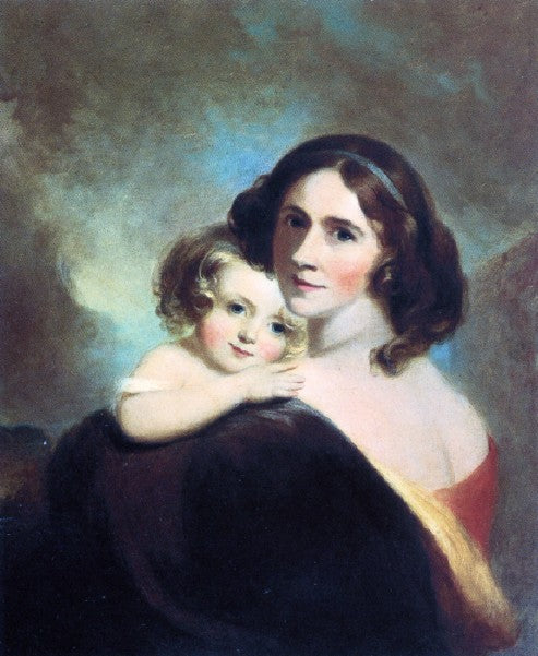 Mrs. Fitzgerald and Her Daughter Matilda, vintage artwork by Thomas Sully, A3 (16x12") Poster Print