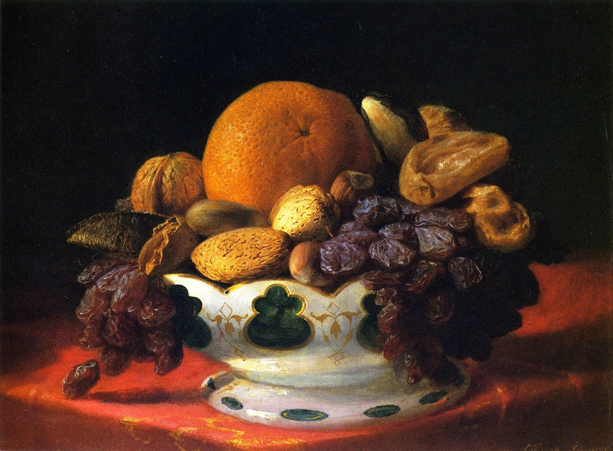 Fruit and Nuts, vintage artwork by Lilly Martin Spencer, 12x8" (A4) Poster