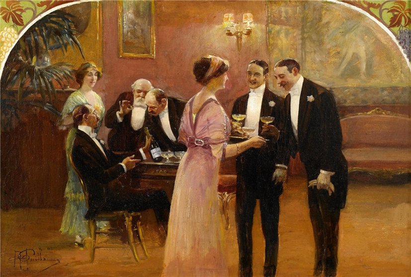 A good vintage by Albert Guillaume,16x12(A3) Poster