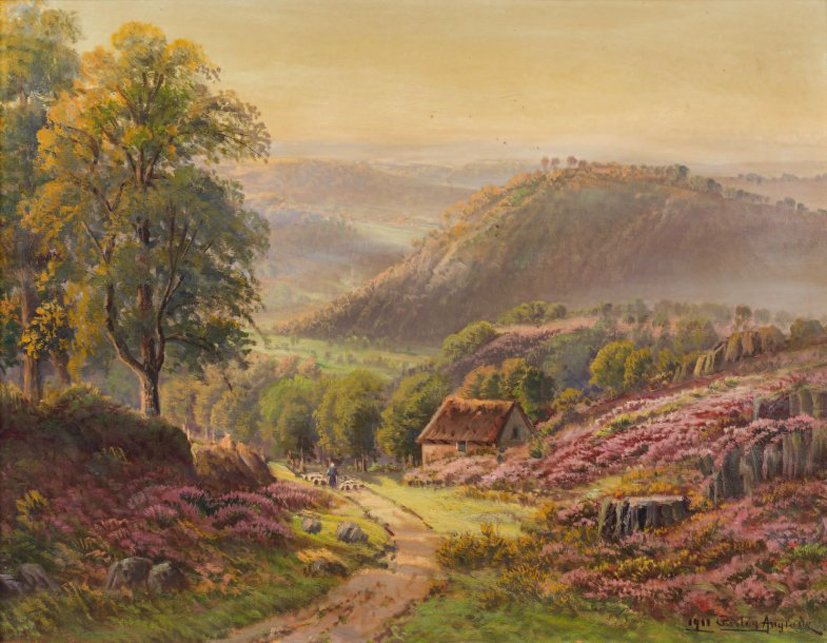 Morning in Aubazine, Correze by Gaston Vincent Anglade,A3(16x12")Poster