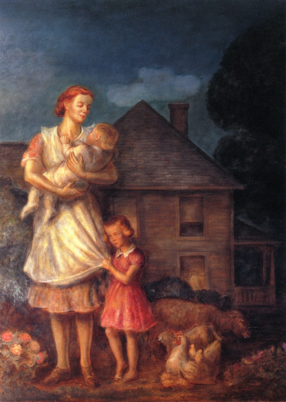 Kansas Pastoral - Farmer's Family by John Steuart Curry,16x12(A3) Poster