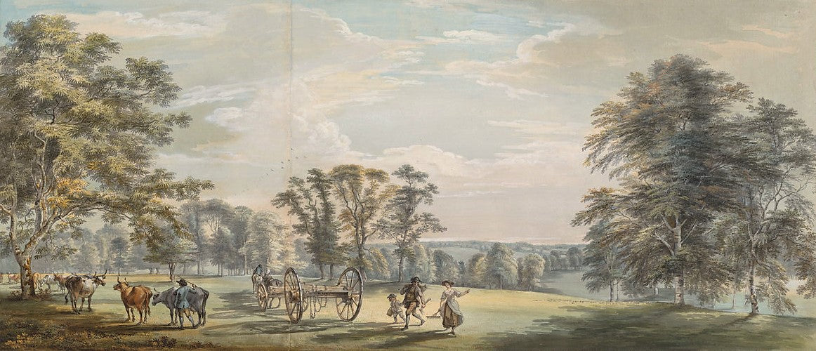 Dawn in Luton Park, vintage artwork by Paul Sandby , R.A., 12x8" (A4) Poster