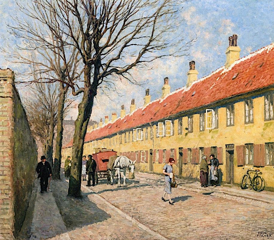 A Copenhagen Street by Paul-Gustave Fischer,A3(16x12")Poster