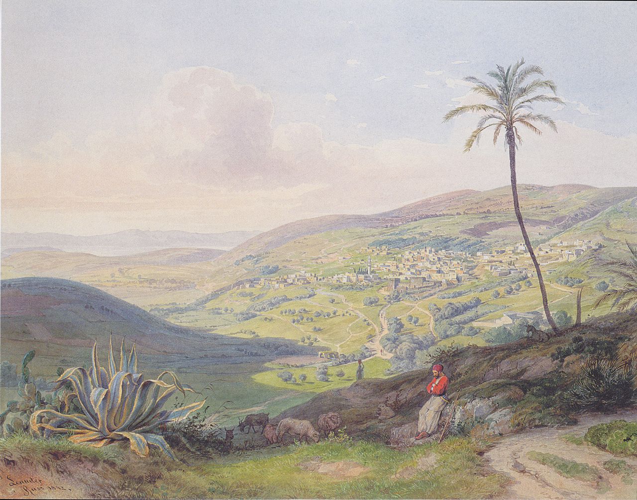 View of Bethlehem, vintage artwork by Leander Russ, A3 (16x12") Poster Print