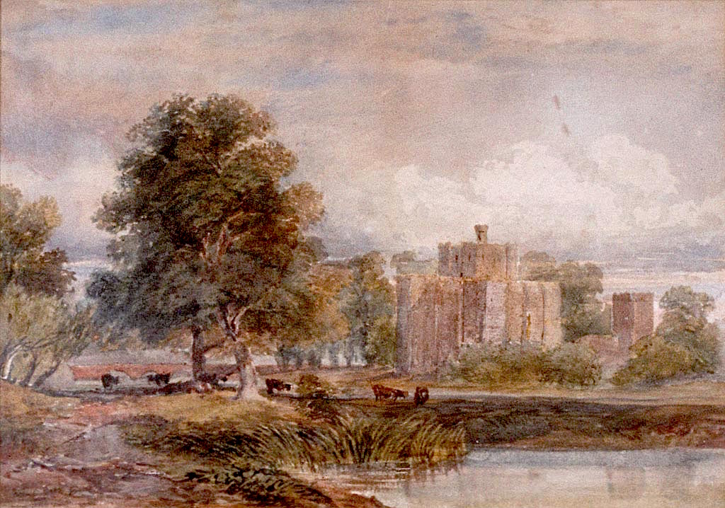 Brougham Castle, Cumberland, vintage artwork by David Cox the Younger, A3 (16x12") Poster Print