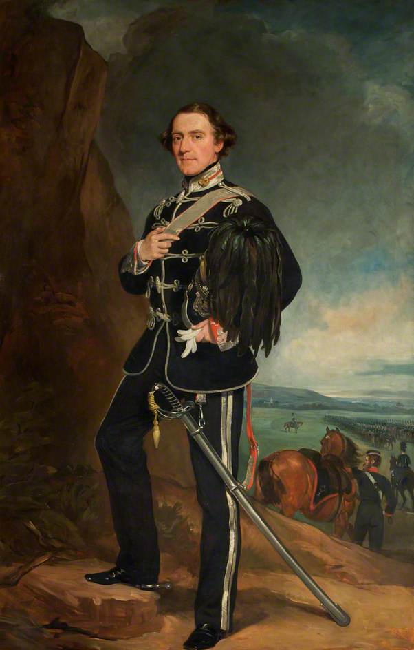 The Second Lord de Tabley as Colonel Commandant of the Earl of Chester's Yeomanry Cavalry, vintage artwork by Sir Francis Grant, P.R.A., A3 (16x12") Poster Print