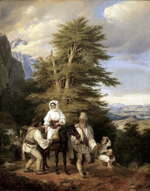 Romanian Family on Their Way to the Fair, vintage artwork by Miklós Barabás, A3 (16x12") Poster Print