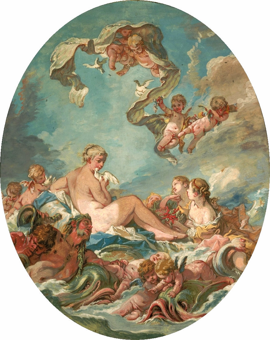 The Birth and Triumph of Venus, vintage artwork by François Boucher, 12x8" (A4) Poster