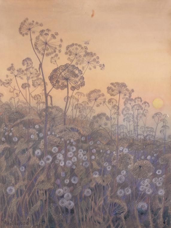 Champ de fleurs (Blomstereng), vintage artwork by Thorolf Holmboe, 12x8" (A4) Poster