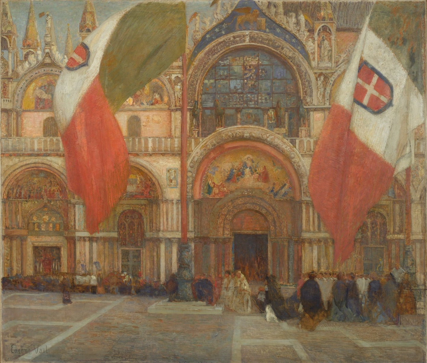 Jour de Fête à Venise, vintage artwork by Eugene Lawrence Vail, 12x8" (A4) Poster