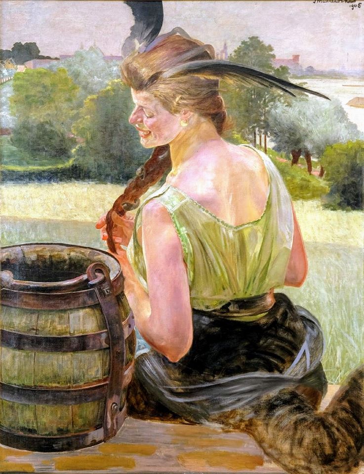 Poisoned well with a chimera, vintage artwork by Jacek Malczewski, 12x8" (A4) Poster