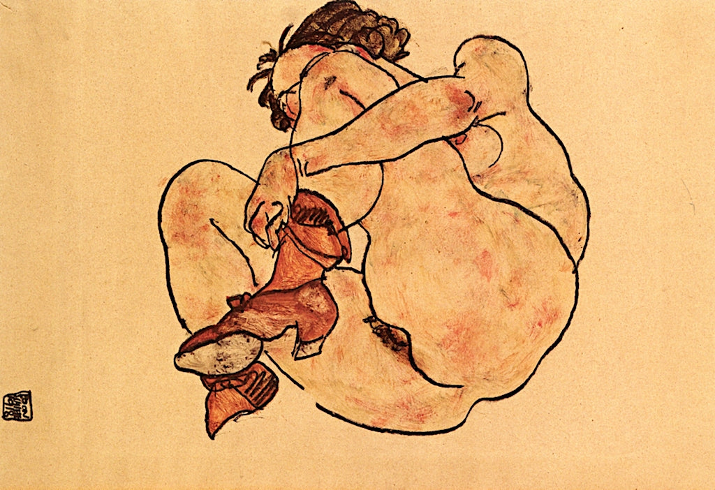 Crouching Woman by Egon Schiele,16x12(A3) Poster