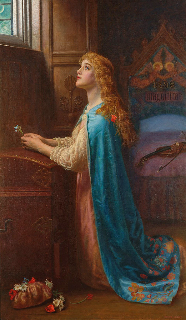 Forget me not, vintage artwork by Arthur Hughes, 12x8" (A4) Poster