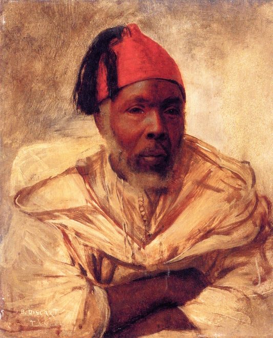 A Berber in a Fez, vintage artwork by Jean Discart, 12x8" (A4) Poster