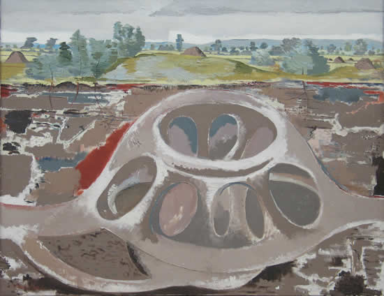 Earth Home, vintage artwork by Paul Nash, 12x8" (A4) Poster