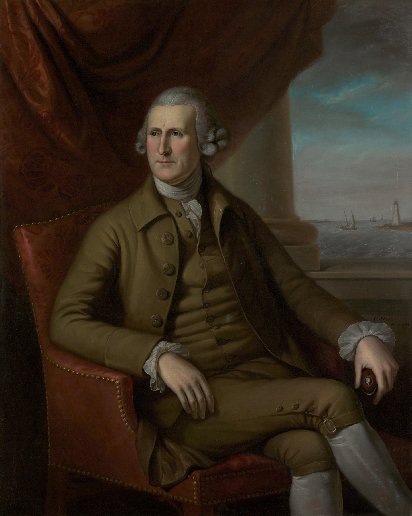 Thomas Willing, vintage artwork by Charles Willson Peale, 12x8" (A4) Poster