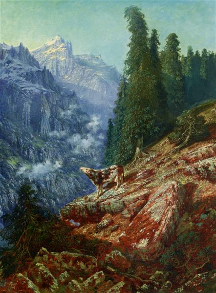 The Lost Cow, vintage artwork by Gustave Dore, 12x8" (A4) Poster