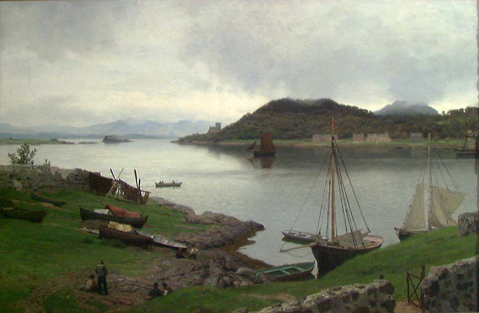 Oban Bay, vintage artwork by Hans Gude, 12x8" (A4) Poster