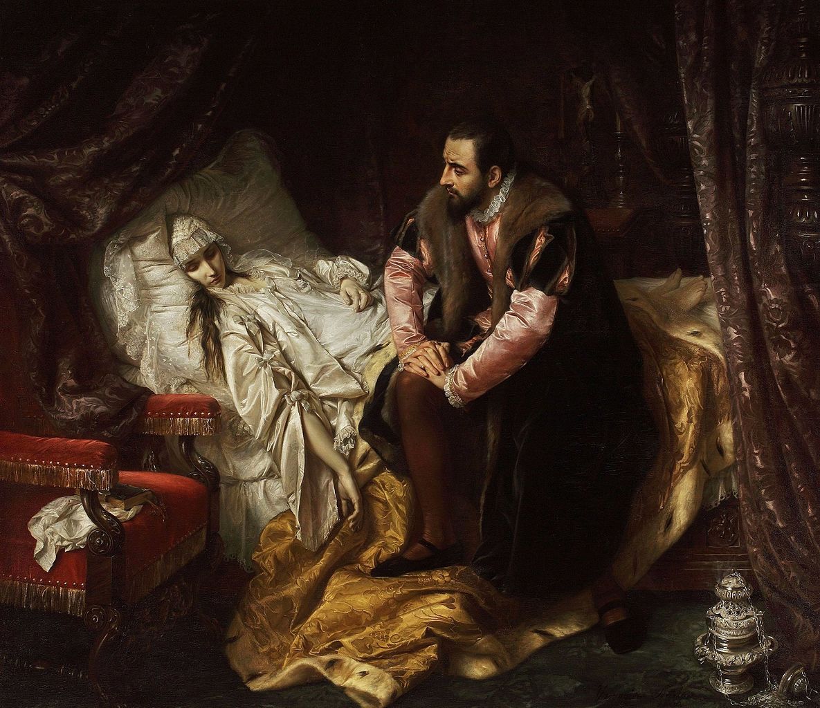 Death of Barbara Radziwill, vintage artwork by Jozef Simmler, 12x8" (A4) Poster