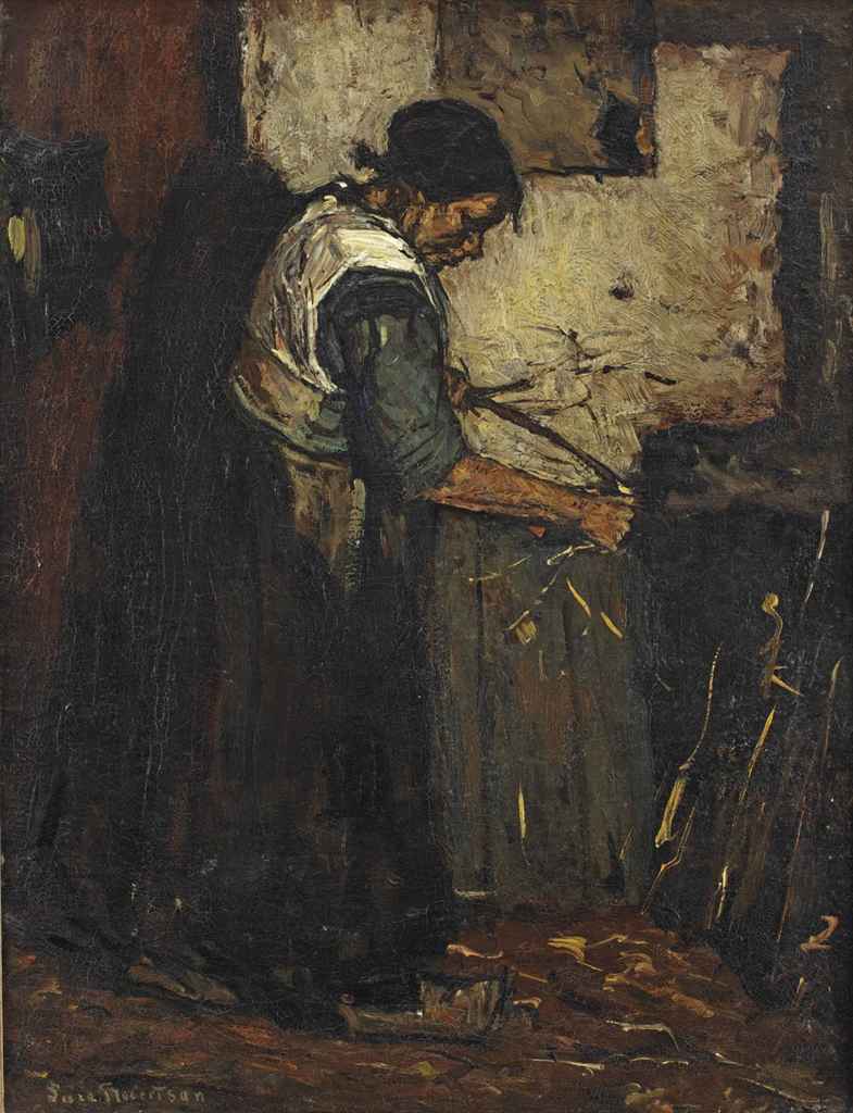 Woman Breaking Branches, vintage artwork by Suze Robertson, 12x8" (A4) Poster