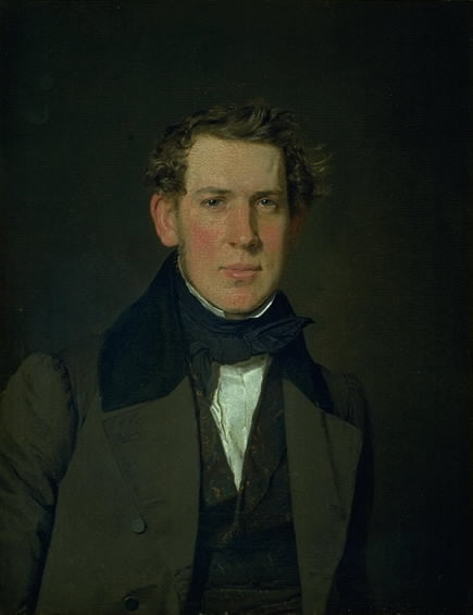Portrait of Carl Adolf Feilberg, vintage artwork by Christen Købke, A3 (16x12") Poster Print