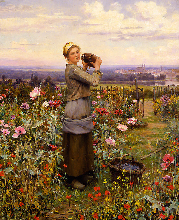 At Poissy, vintage artwork by Daniel Ridgway Knight, 12x8" (A4) Poster