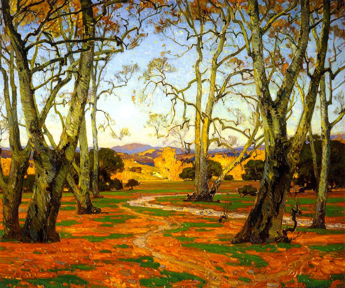 The Grove, vintage artwork by William Wendt, 12x8" (A4) Poster