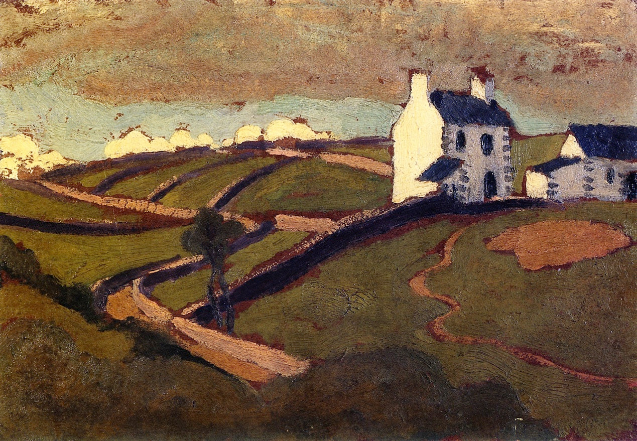 White Houses at Audierne, vintage artwork by Roger de la Fresnaye, 12x8" (A4) Poster