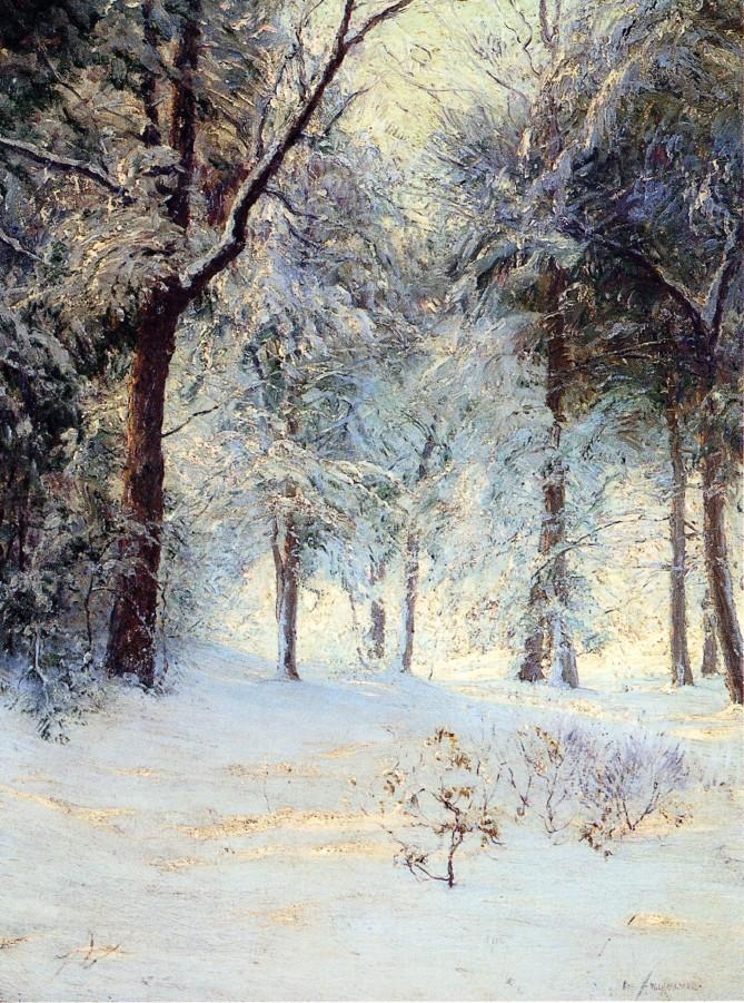 Sunshine after Snowstorm, vintage artwork by Walter Launt Palmer, 12x8" (A4) Poster
