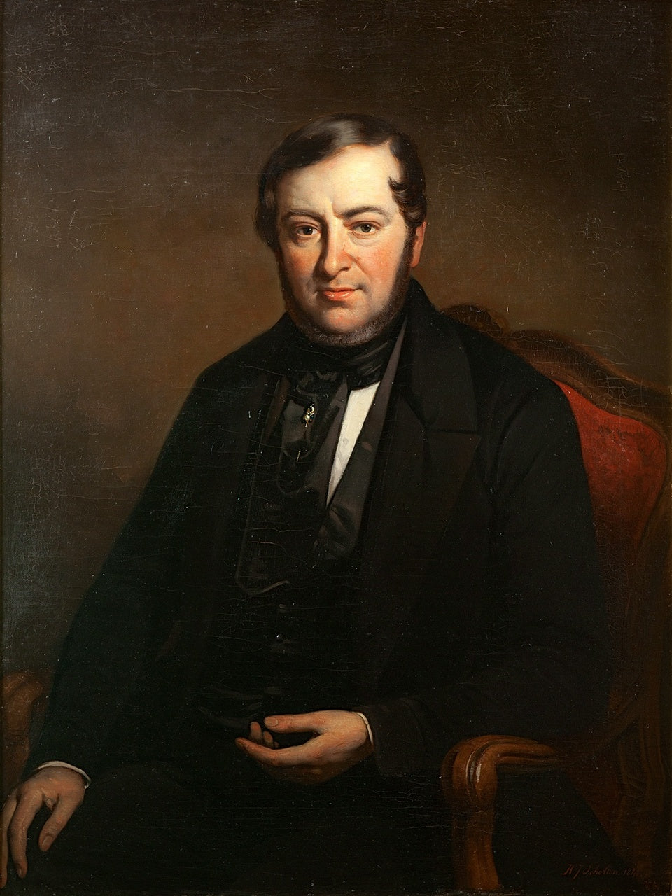 Portrait of Hermanus Carel Scholten, vintage artwork by Hendrik Jacobus Scholten, 12x8" (A4) Poster
