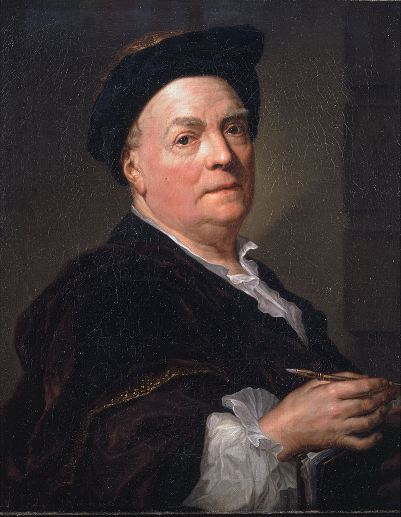 Portrait of Louis du Silvestre, vintage artwork by Anton Raphael Mengs, 12x8" (A4) Poster