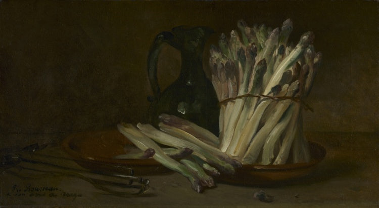 Still life with asparagus, vintage artwork by Philippe Rousseau, A3 (16x12") Poster Print
