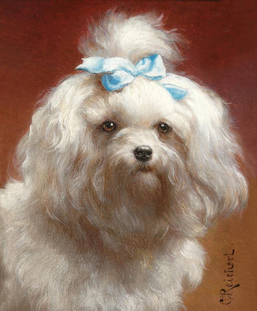 The blue bow, vintage artwork by Carl Reichert, 12x8" (A4) Poster