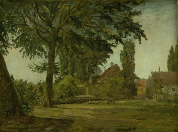 View of Falkoneralle Outside Copenhagen, vintage artwork by Christen Købke, A3 (16x12") Poster Print