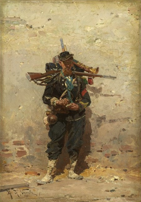 Bugler of the Light Infantry, vintage artwork by Alphonse-Marie-Adolphe de Neuville, 12x8" (A4) Poster